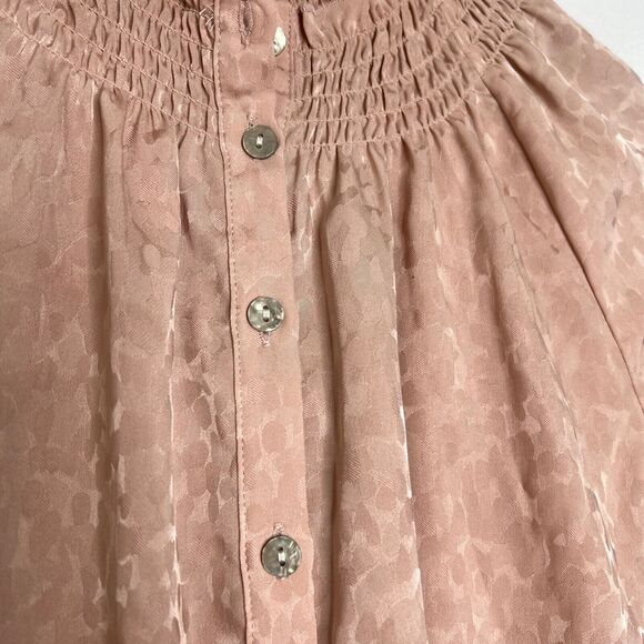 Adyson Parker Women's Pink Leopard Print Button-Front Blouse Size S - Picture 3 of 10